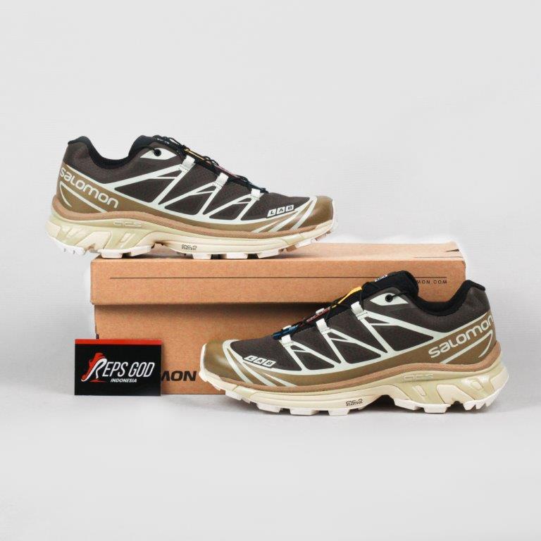 Sepatu Salomon XT6 Recut Wren Kangaroo Vanilla Brown Casual Gym Olahraga Jogging Joging Pria Wanita 