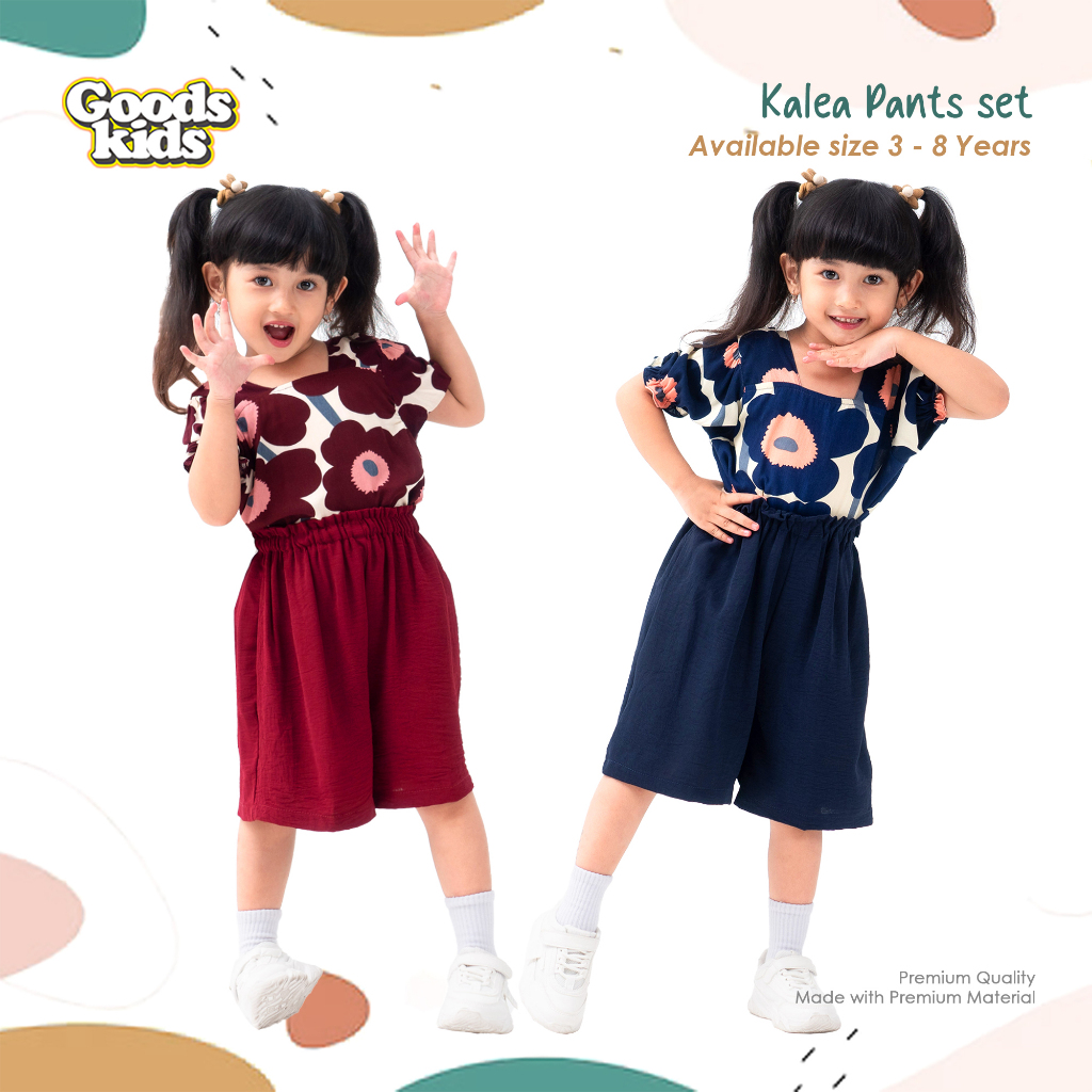 Goodskids Kalea Set Setelan Anak Perempuan 3-8 Tahun Setelan Celana Anak Rayon