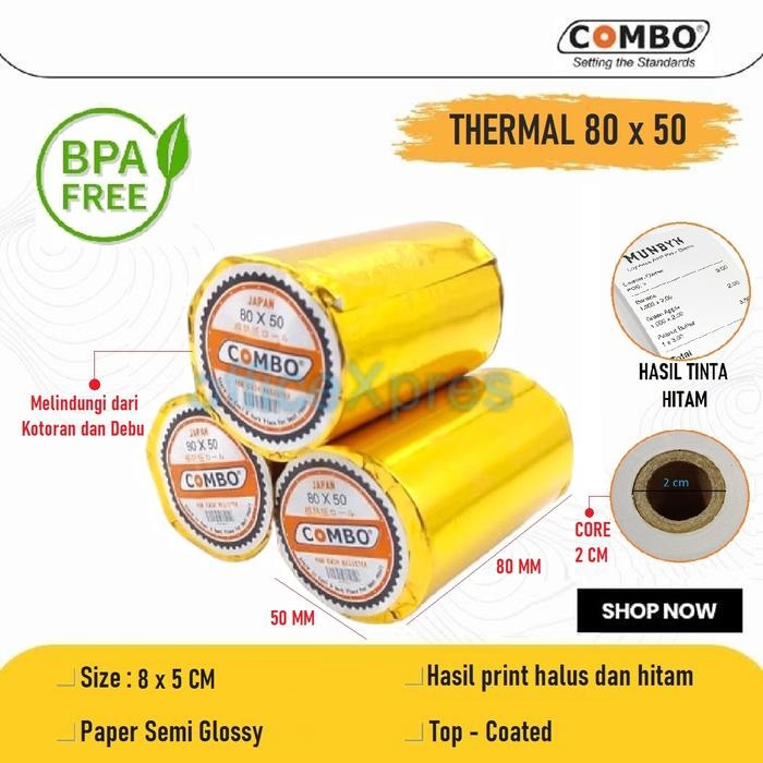 

Kertas Thermal 80x50 Combo Roll untuk Kasir - Thermal Paper for Receipt Printer