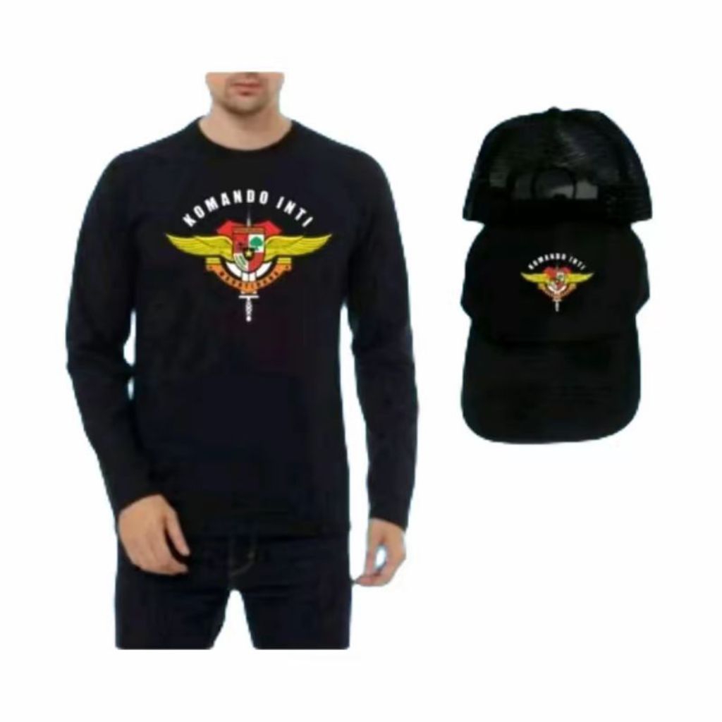 KAOS PANCASILA KOMANDO INTI BONUS TOPI // KAOS LENGAN PANJANG KOMANDO INTI BONUS TOPI COD