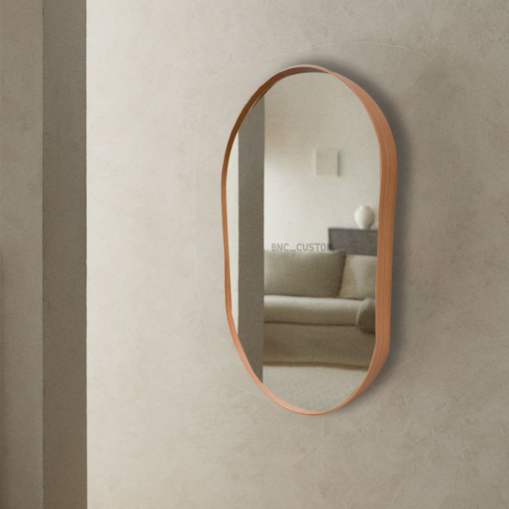 Limaukuit_Space Cermin Oval 40X25 /Cermin Dinding/Cermin Gantung/ Kaca Cermin 100% Cermin Asli