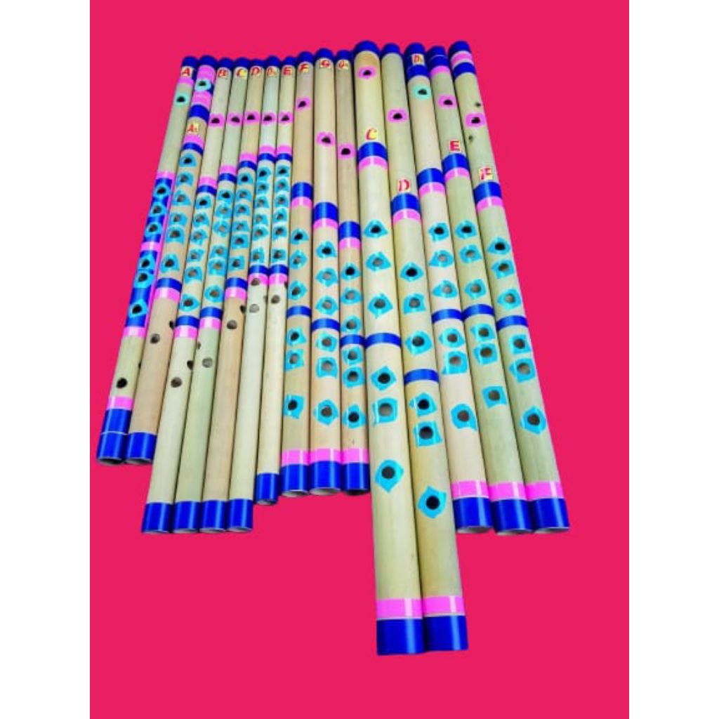 Suling bambu satu set isi 15 nada, seruling dangdut lengkap