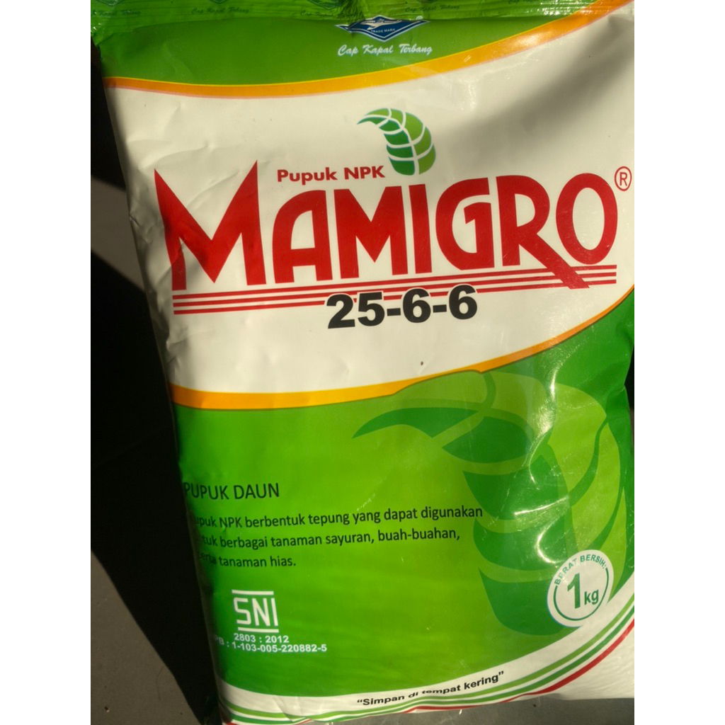Pupuk mamigro hijau 1 kg Pupuk npk daun 25-6-6 super N