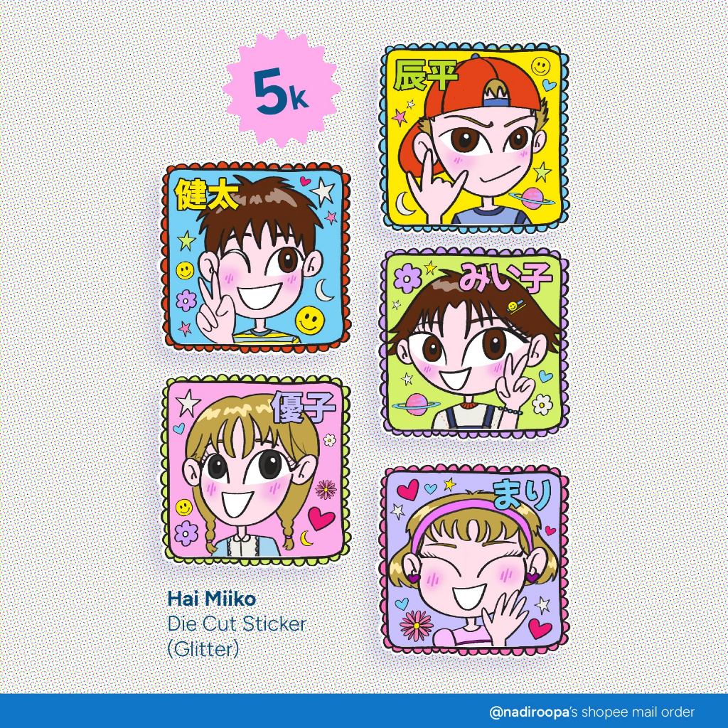 

Hai Miiko Die Cut Sticker (Glitter) | NADIROOPA