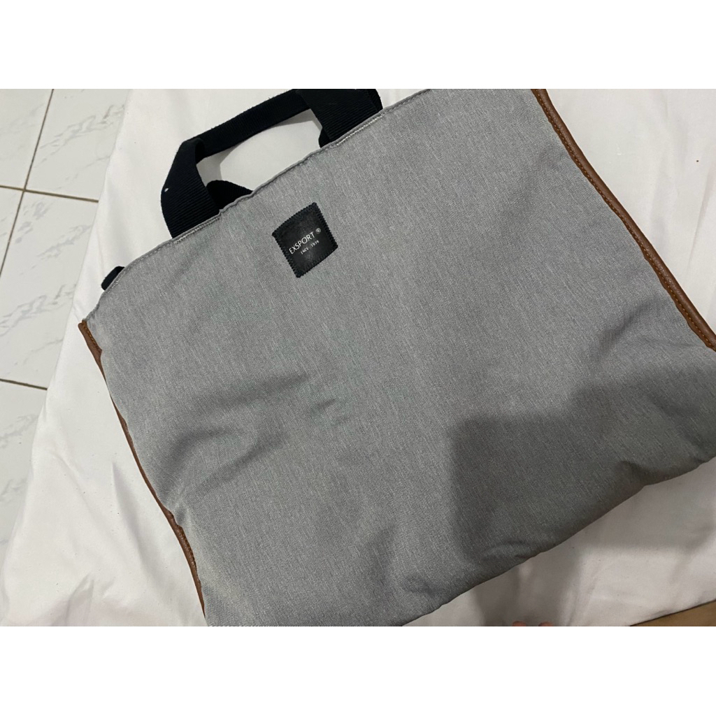 TAS LAPTOP WARNA ABU ABU MERK EXPORT