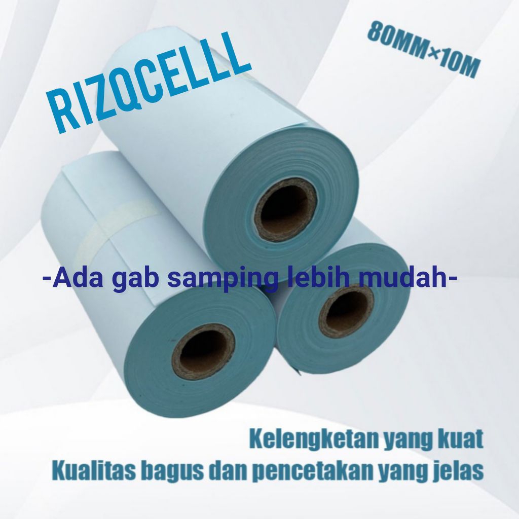 

KERTAS THERMAL STICKER LABEL CETAK RESI KERTAS CONTINOUS 80MM X10 METER