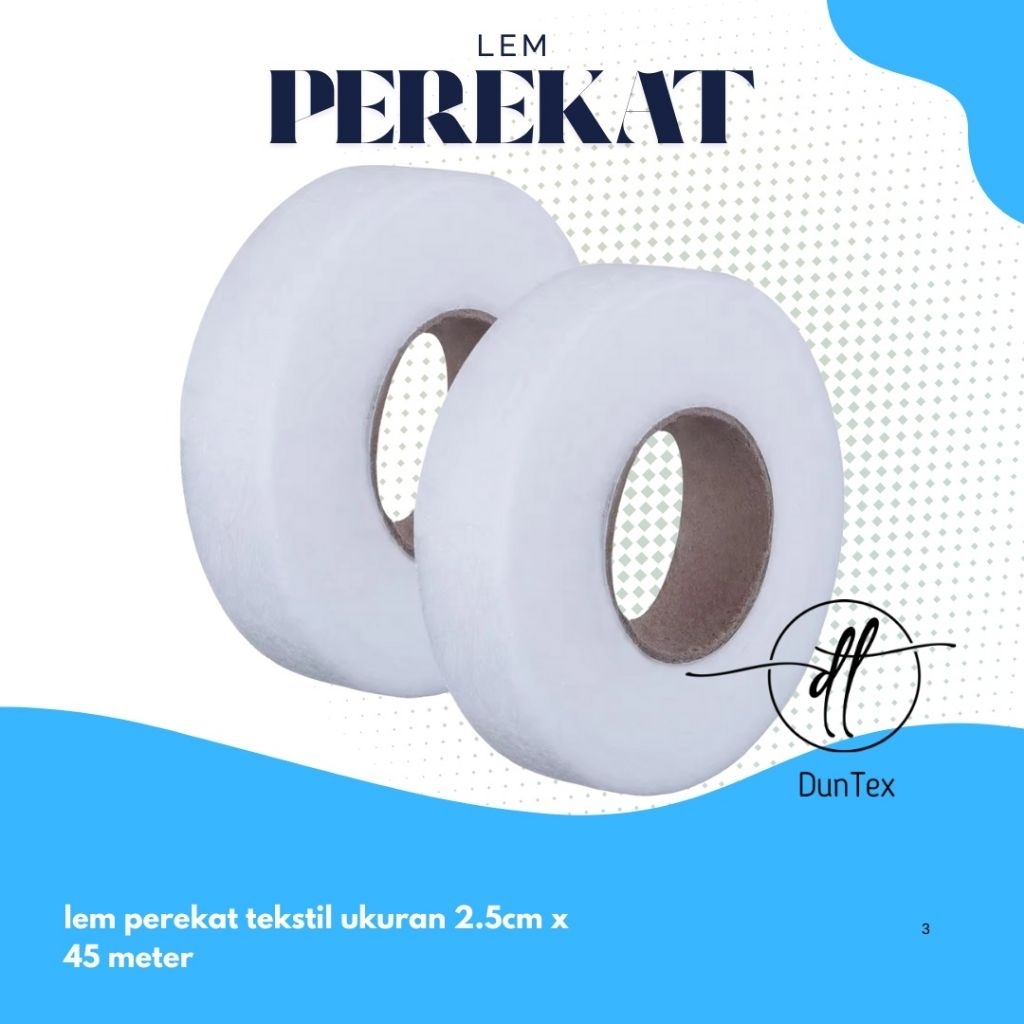 perekat textile lem textile lemsom lebar 2.5 cm x 50
