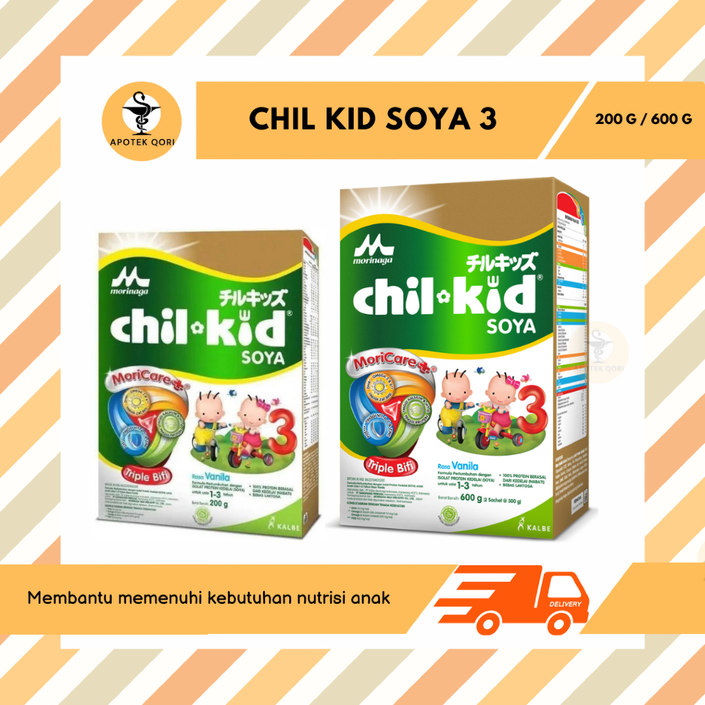 

MORINAGA CHIL-KID SOYA 3 USIA 1-3 TAHUN 600 G RASA VANILA / FORMULA SOYA UNTUK ALERGI SUSU SAPI