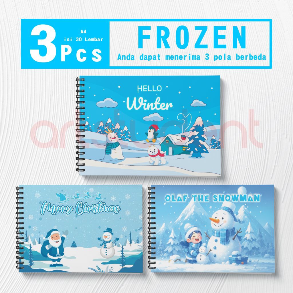 

Buku Gambar A4 Tebal Cover Lucu 30 Lembar Sketchbook Ring Spiral Murah untuk Anak TK SD & Hadiah