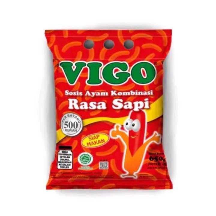 

VIGO Sosis Ayam Kombinasi Rasa Sapi SOSIS VIGO SAPI 638GR ISI 50PCS SIAP MAKAN