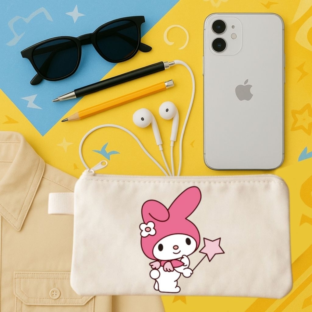 

tempat pensil my melody bahan kanvas warna hitam putih