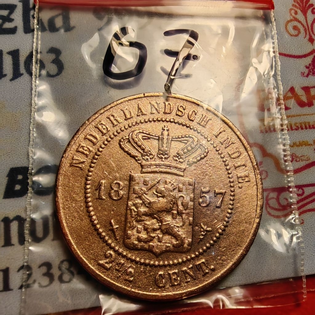 2,5 sen benggol tahun 1857 utuh sesuai foto no 07