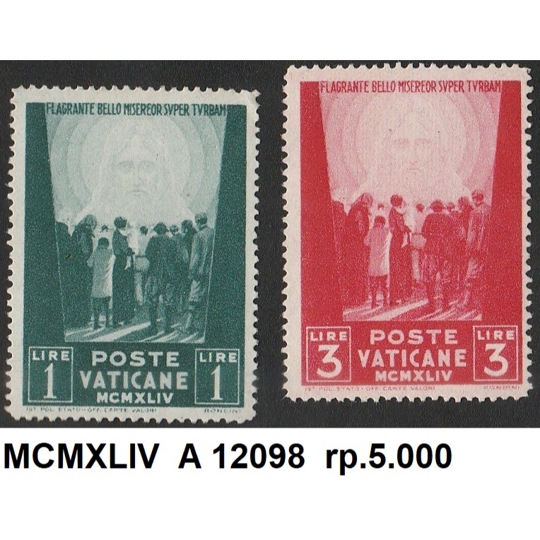 

A 12098 DUA BUAH PRANGKO VATICAN MCMXLIV TEMA JESUS IMAGE OMITTED DENGAN KONDISI BELUM ADA CAP