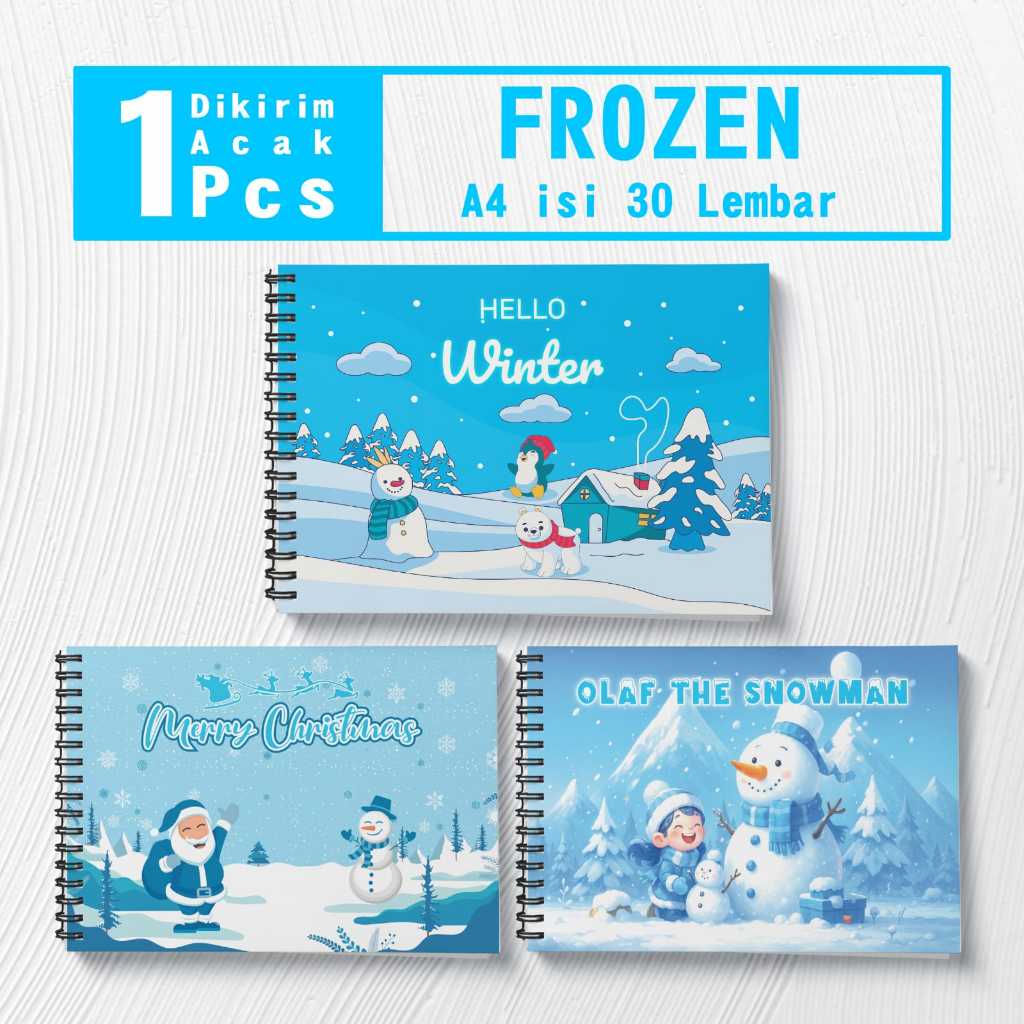 

Buku Gambar Anak Sketchbook A4 Drawing Book Frozen Jilid Spiral Kertas Tebal 30 Lembar