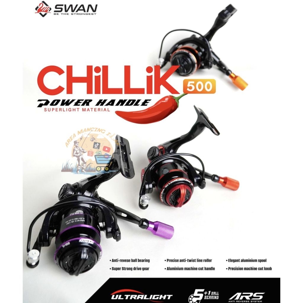 Reel Mini SWAN CHILLIK 500 Ultralight - Power Handle