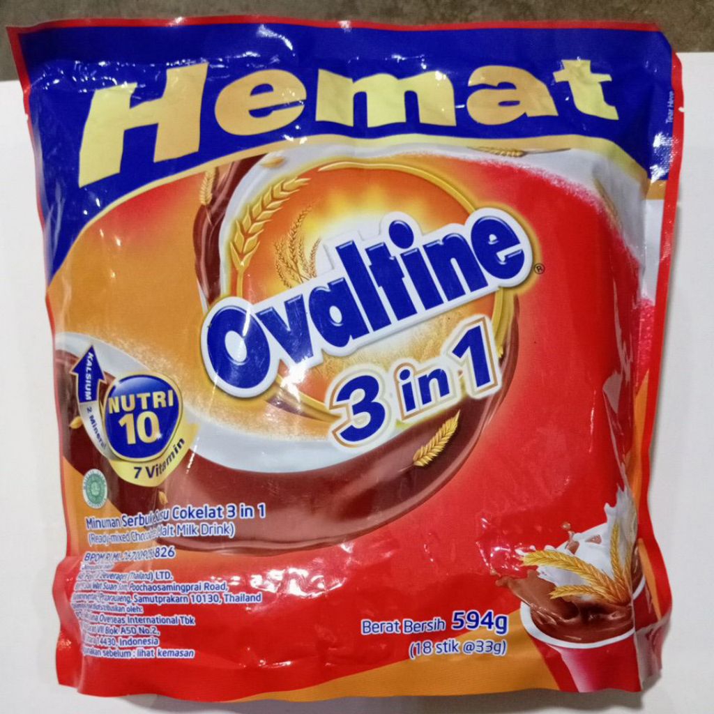 

Ovaltine 3inl Susu Bubuk Coklat Stik 33gx18s