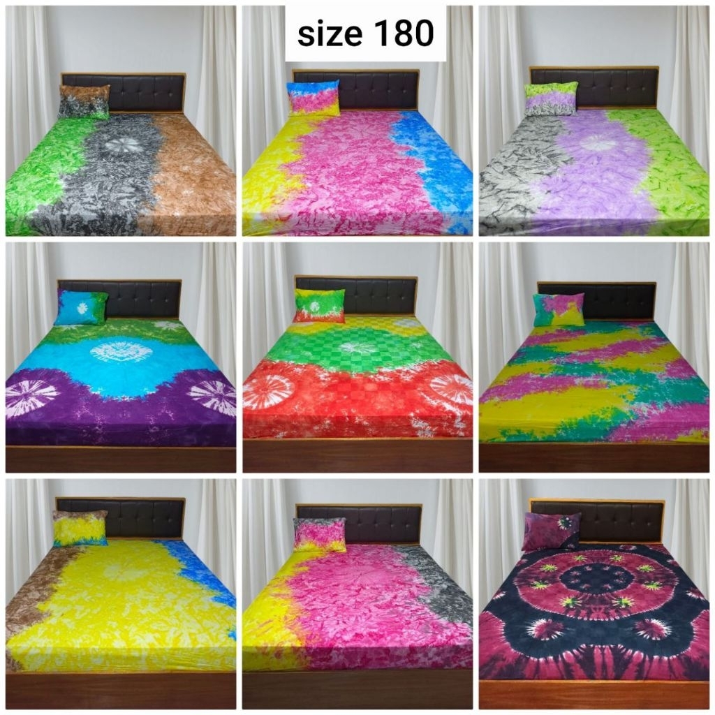 Sprei bali tiedie ukuran 180x 200