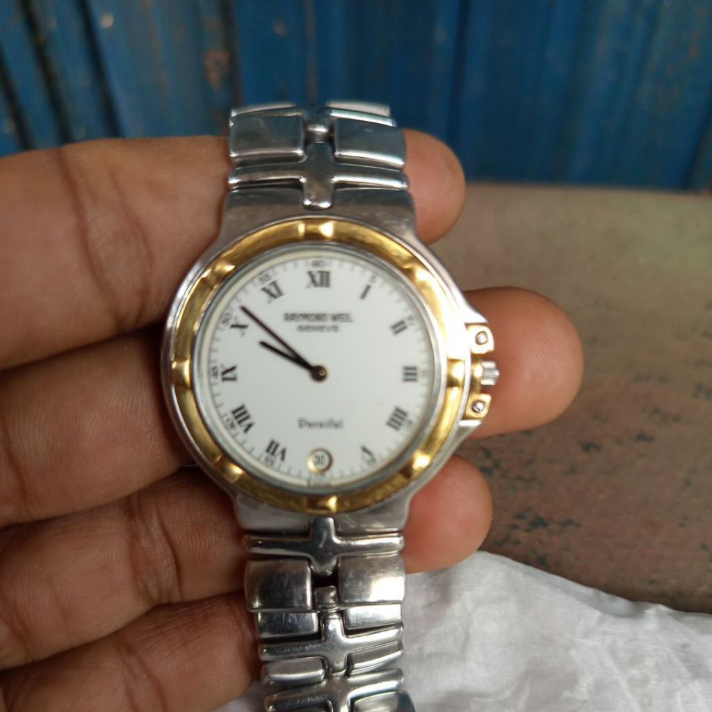 jam tangan Raimond Weil parsifal quart dua jarum full original bekas