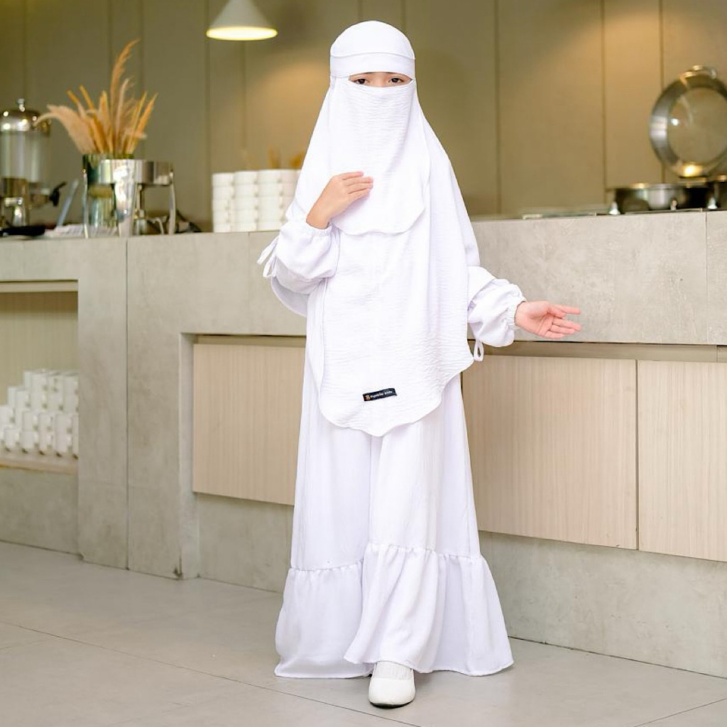 SUPER DEAL SYAKILA KIDS,MEDINA SET GAMIS ANAK SYARI KHIMAI BERGO FREE CADAR BANDANA UNTUK ANAK USIA