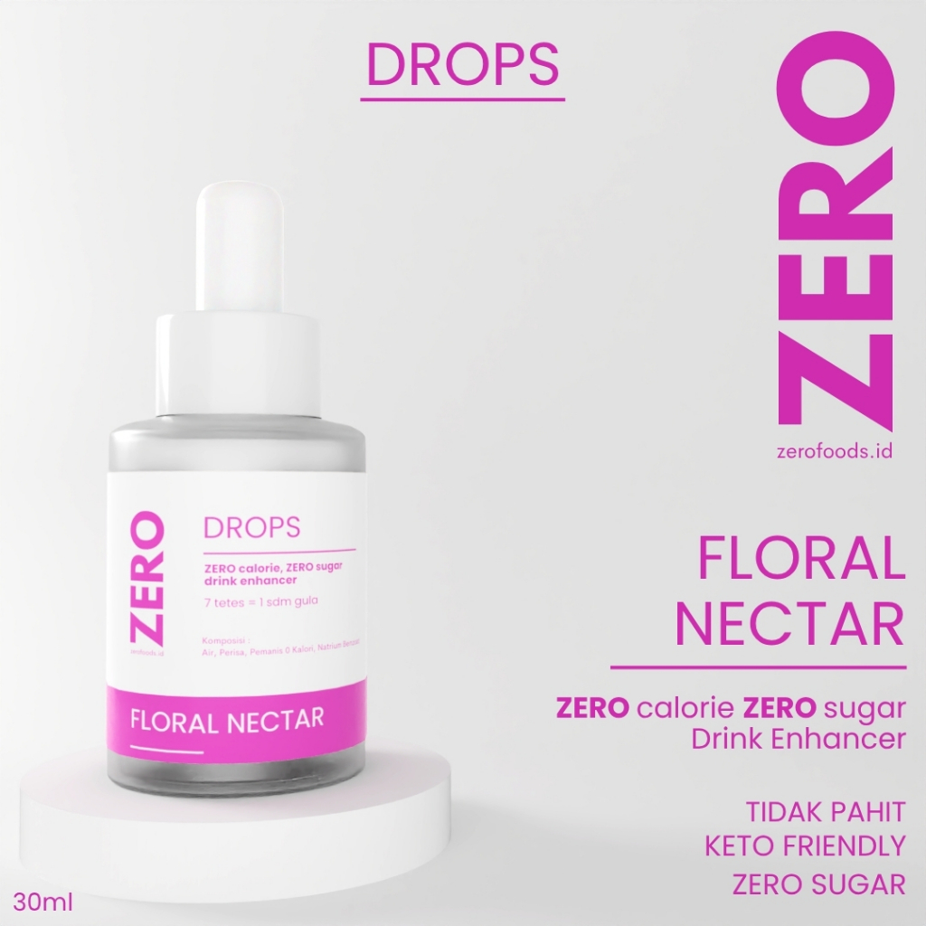 

SWEETENER / SUGAR FREE 0 Calorie/ Diabetes Diet/ Bebas Gula/ Pemanis no Stevia/ 30ml - FLORAL NECTAR