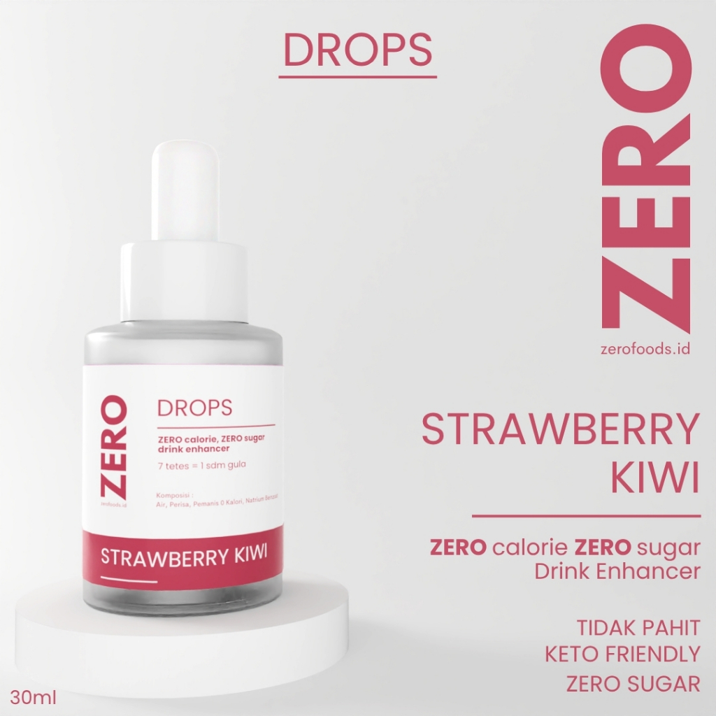 

SWEETENER / SUGAR FREE 0 Calorie/ Diabetes Diet/Bebas Gula/Pemanis no Stevia/ 30ml - STRAWBERRY KIWI