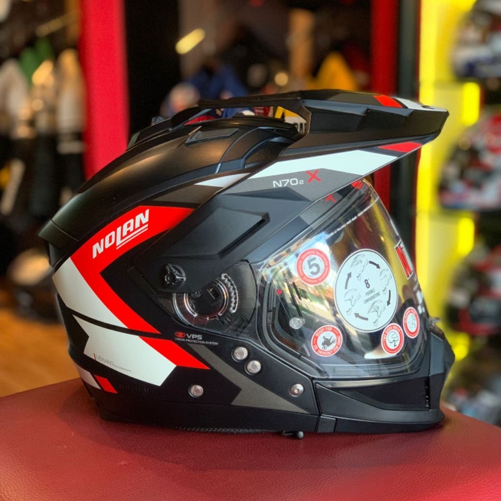 SALE HELM NOLAN N70-2 X N70 2 X GRANDES ALPES BLACK WHITE RED SIZE M