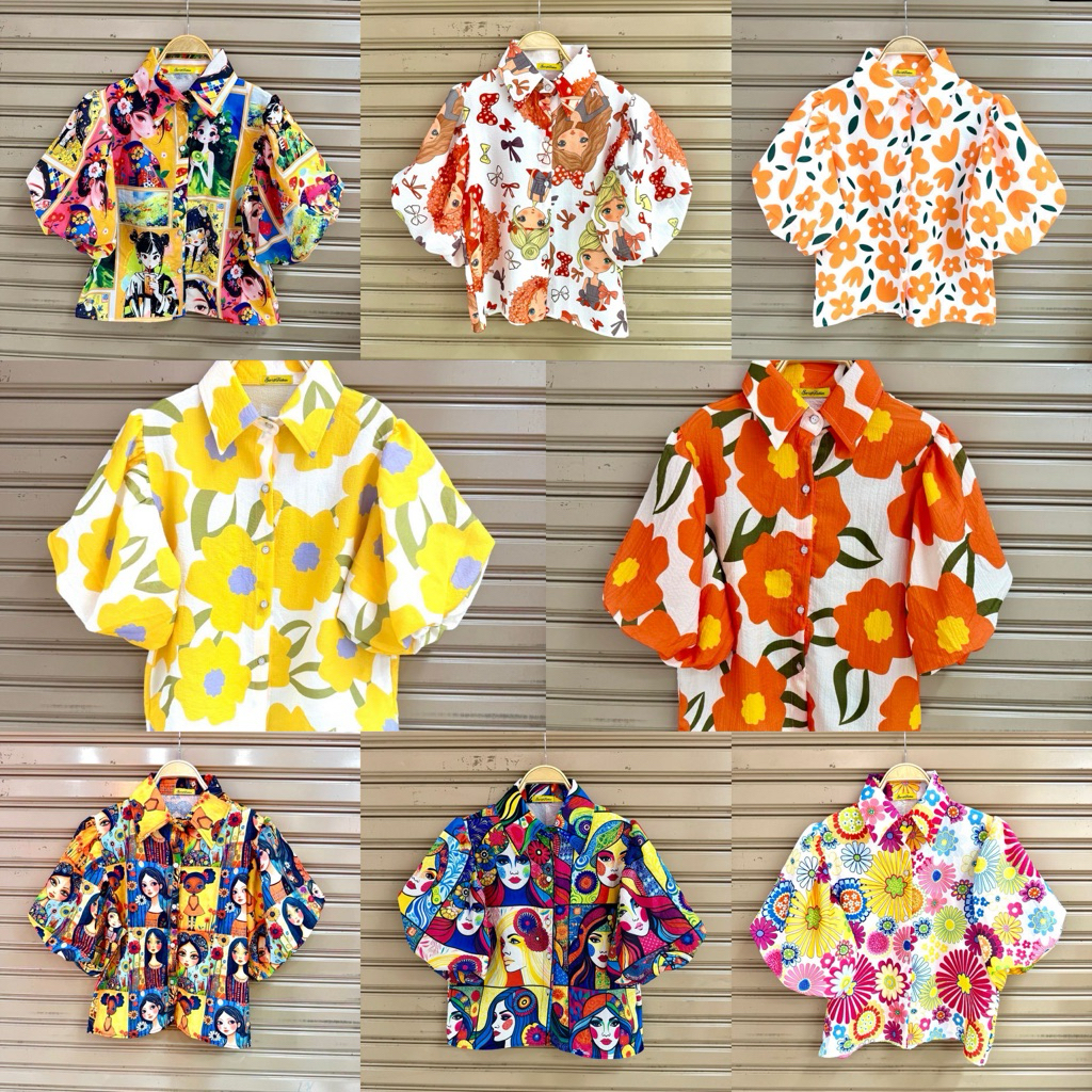 D3v Kemeja Brand Style & Amanda Import Bangkok Lengan Balon