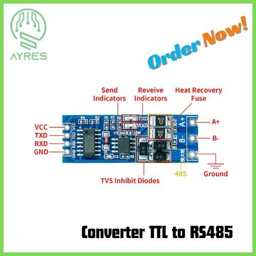 AYRES CONVERTER TTL to RS485 Converter 485 to Serial UART USART Automatic Flow