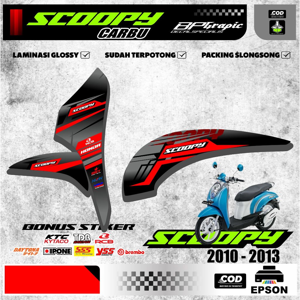 Striping Scoopy Karbu 2010 - 2013 stiker sticker setiker list variasi motor honda scoopy scoopi karb