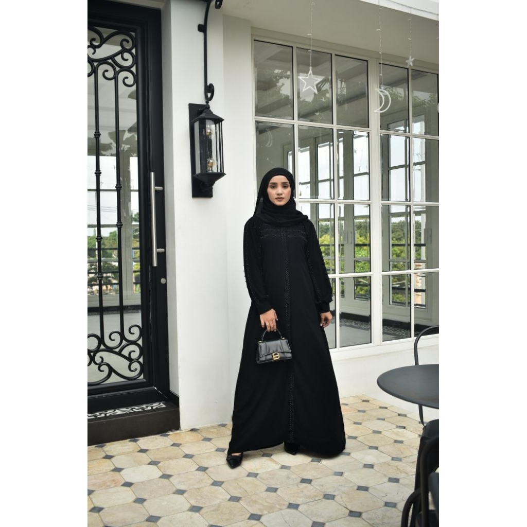 Abaya Hitam Nawira Dubai Gamis Simpel Busana Muslimah Kekinian Dress Remaja Abaya Terbaru