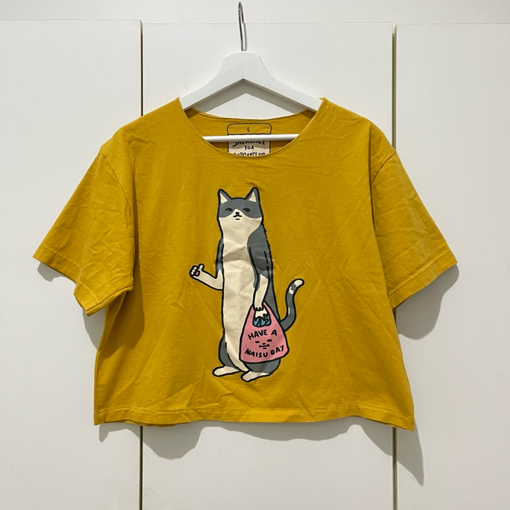 Sad Cat Club x Sherchle Boxy Cropped Tshirt