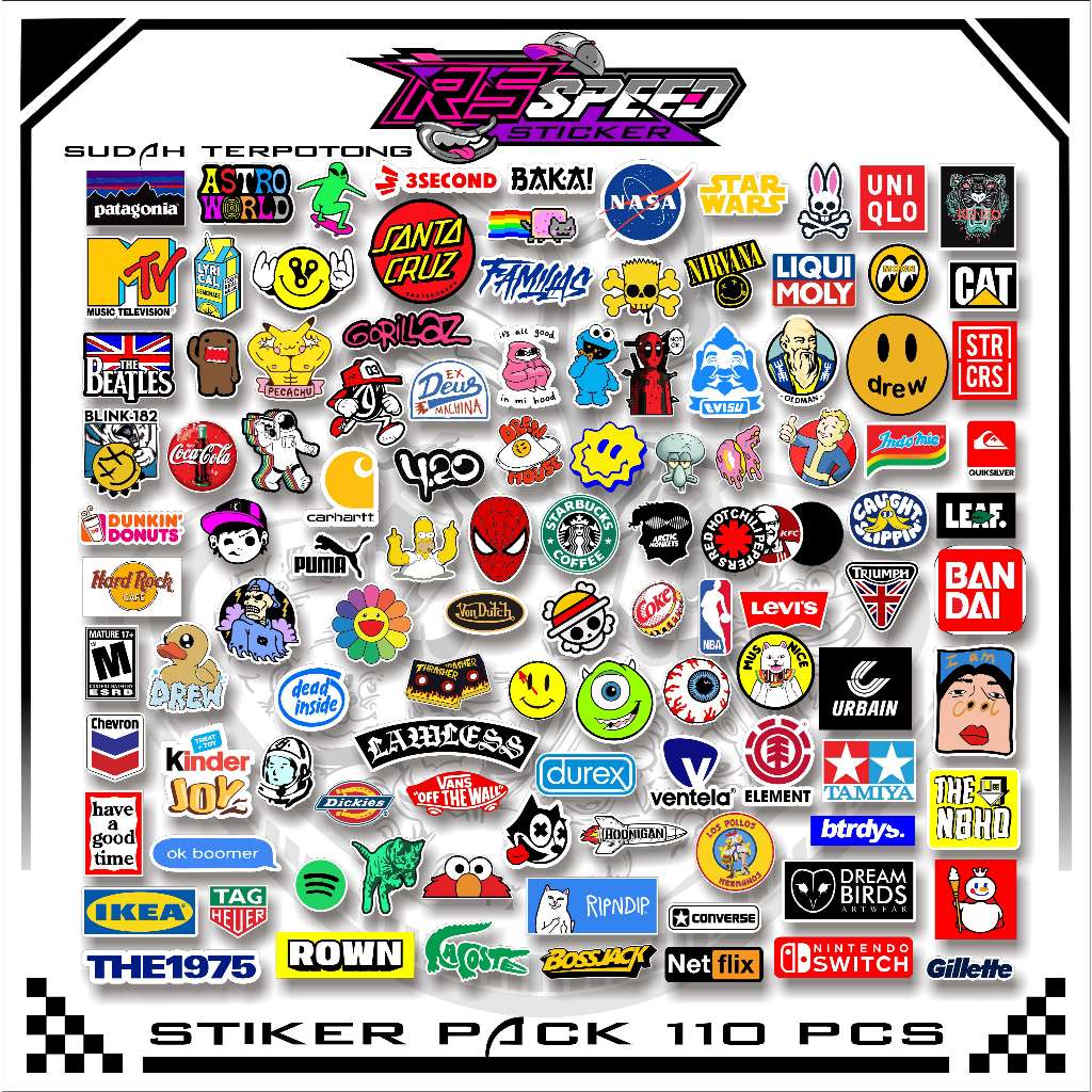 

110 biji PCS STICKER RANDOM AESTHETIC LUCU UNTUK LAPTOP CASE TUMBLER SUDAH TERPOTONG