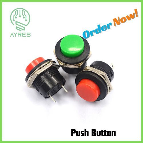 TOMBOL PUSH BUTTON ON SAKLAR SWITCH PUSH ON R16-503BD 16MM LED