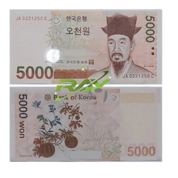 Koleksi Uang Won Korea Selatan Pecahan 5000 Won