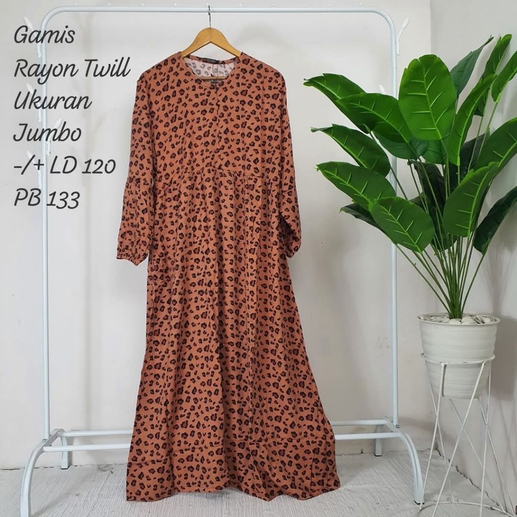 Gamis rayon twill | gamis rayon motif twill size Jumbo