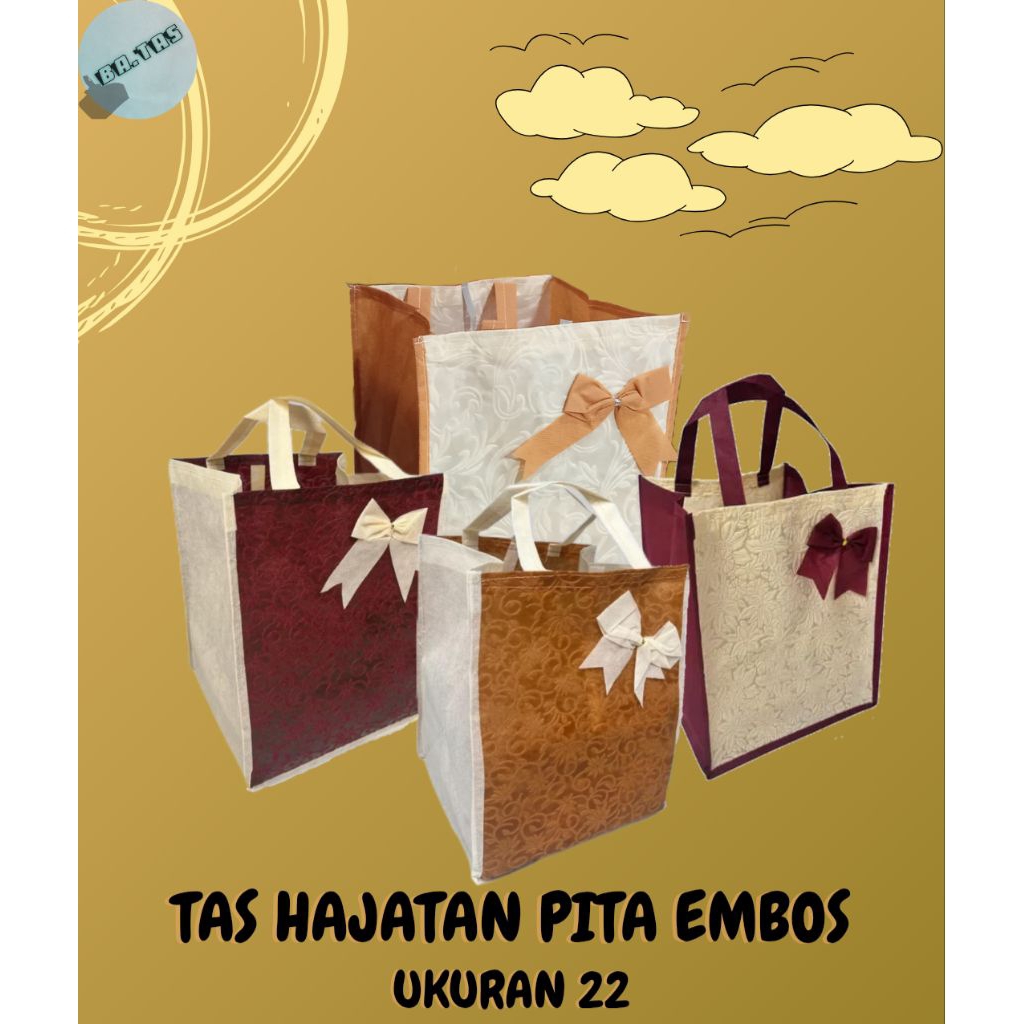 

(60Pcs) Tas Hajatan Embos Pita Ukuran 22x22 / Tas Berkat
