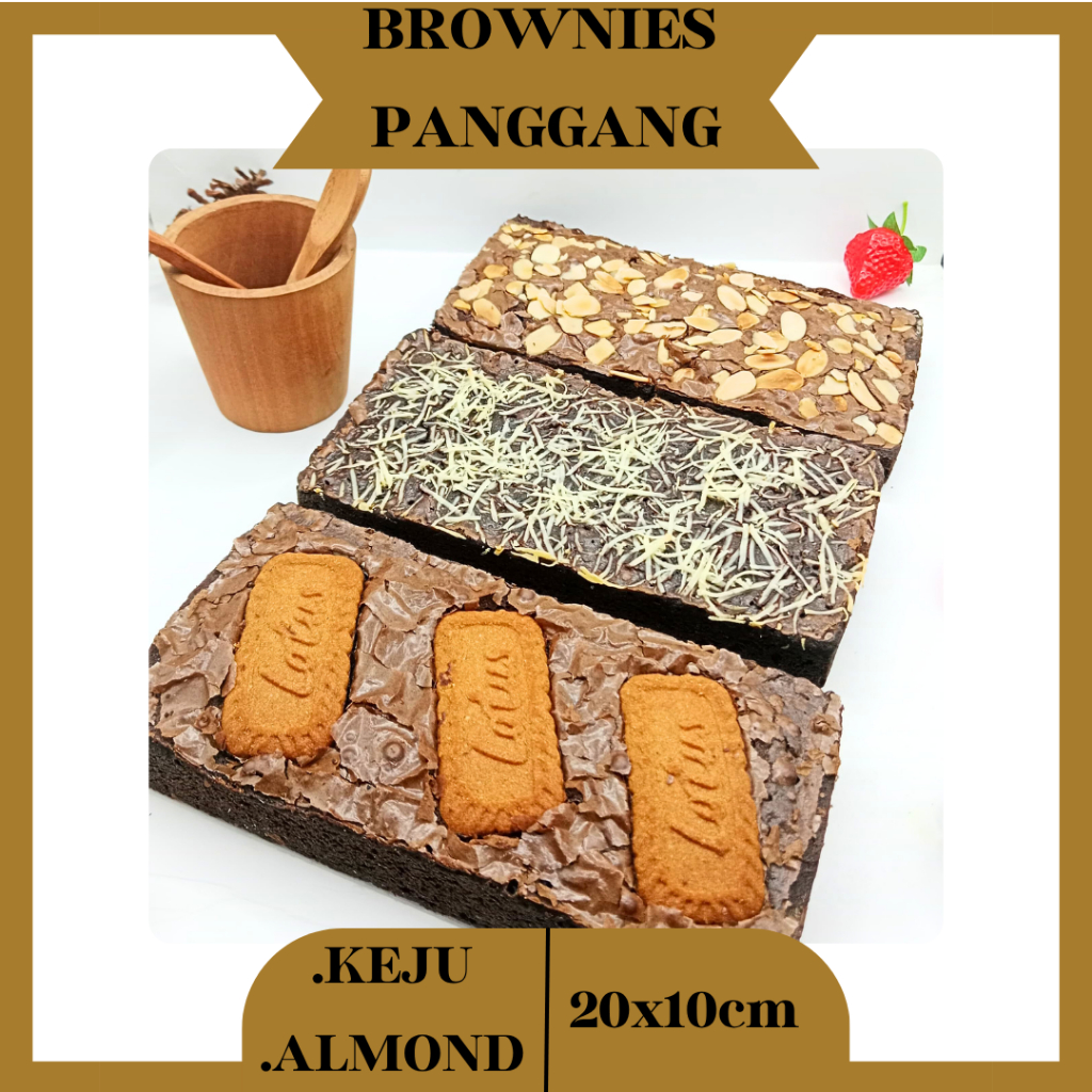 

Brownies Panggang shiny Crust / Brownies Cheese / Keju / Almond / Brownis Coklat