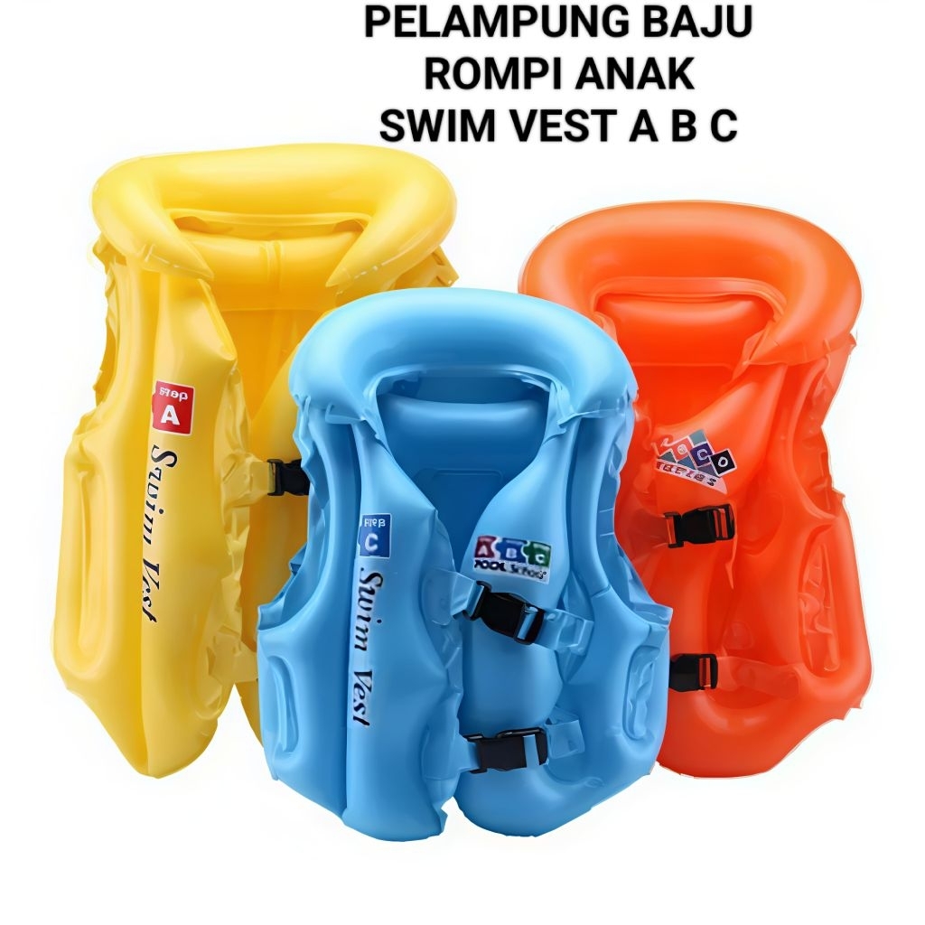 Pelampung Baju Rompi Untuk Anak-anak usia 2 - 10 tahun / SWIM VEST size S M L & XL