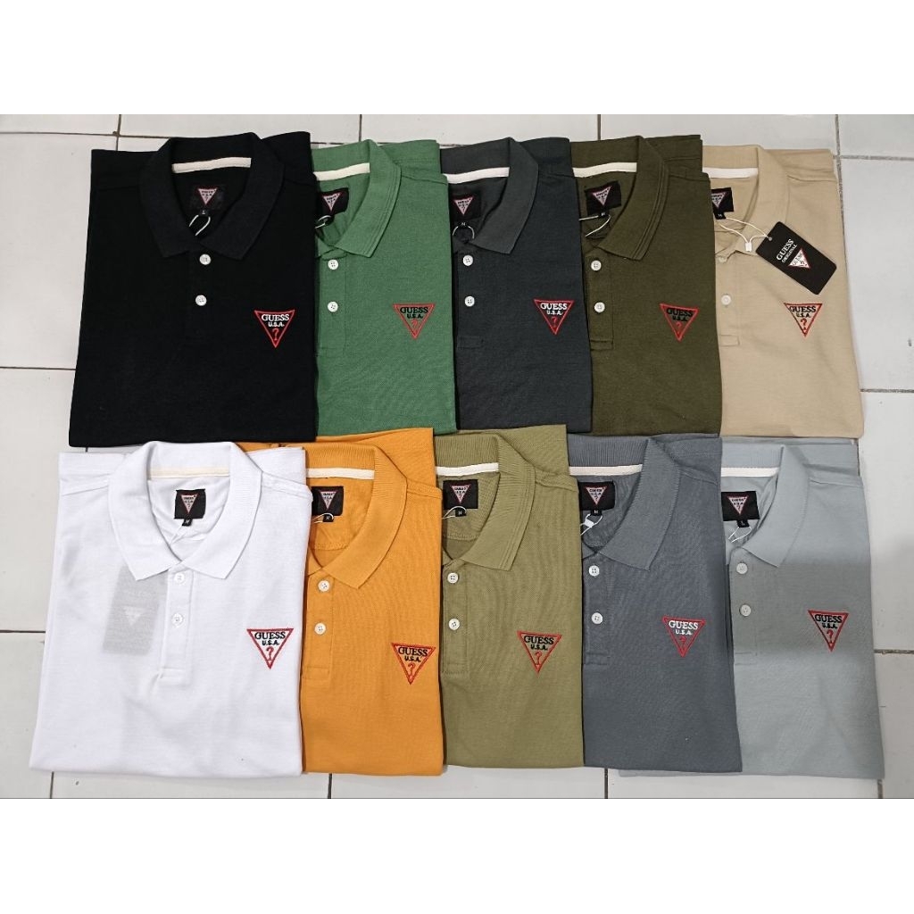 Baju Kaos Pria Dewasa kerah Guess