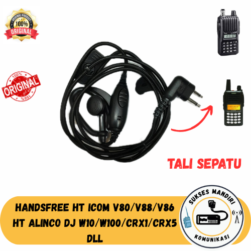 Handsfree HT Icom V80 V88 Spiral  Earpiece HT Icom V80 V88 Spiral
