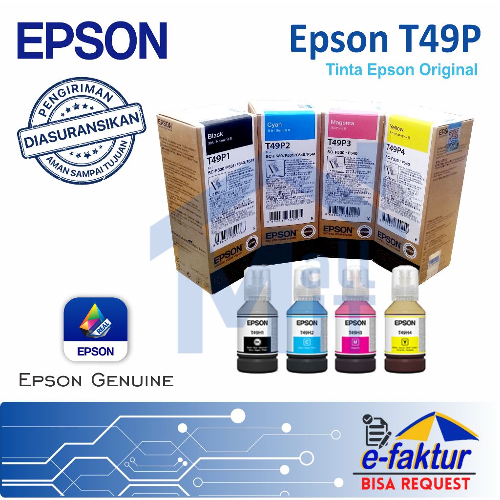 MALLIT EPSON Tinta Catridge EPSON T49P SC-F530 F530 SC-F130 F130 Sublimasi Original