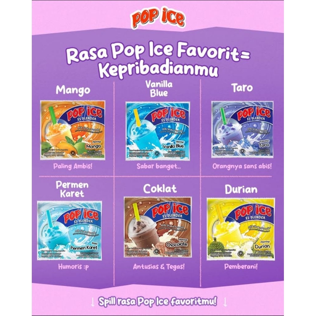 

Pop ice all varian rencengan (isi 10)