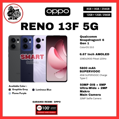 HP OPPO RENO 13F 5G 12/256GB, RENO 13F 5G 8/256GB & RENO 13F 8/256GB (GARANSI RESMI OPPO)