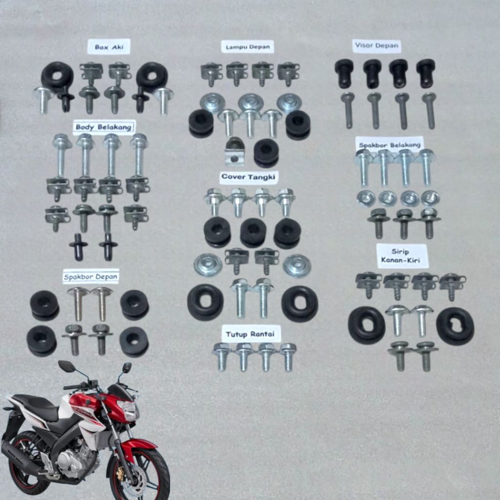 COD Baut Full Set Body Vixion Lightning NVL 150 / Baut Full Body Yamaha Vixion NVL Lengkap