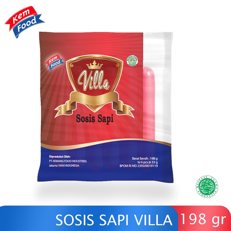 

Villa Beef Sausages - Sosis Sapi Isi 6 Pcs - 198 gr