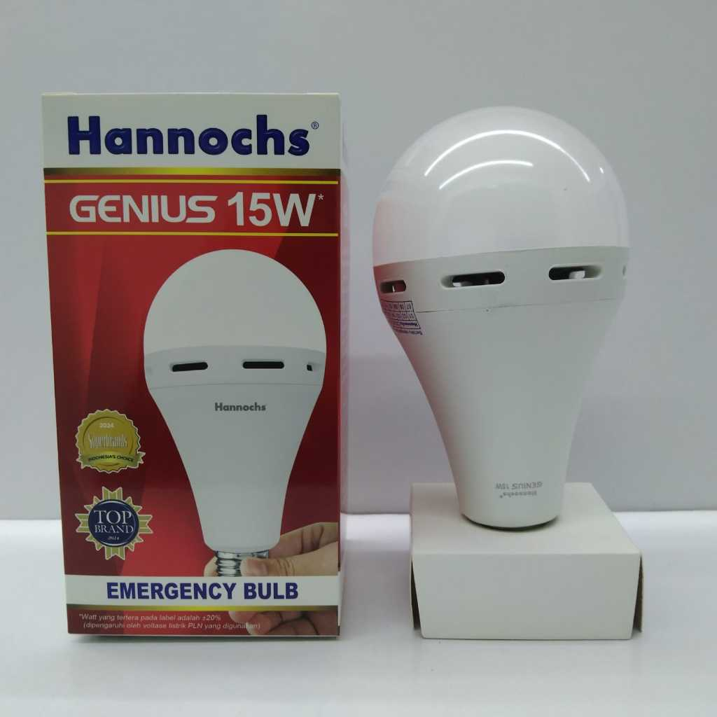Hannochs Genius Bohlam Bola Lampu Led Emergency Mati Listrik 15 Watt