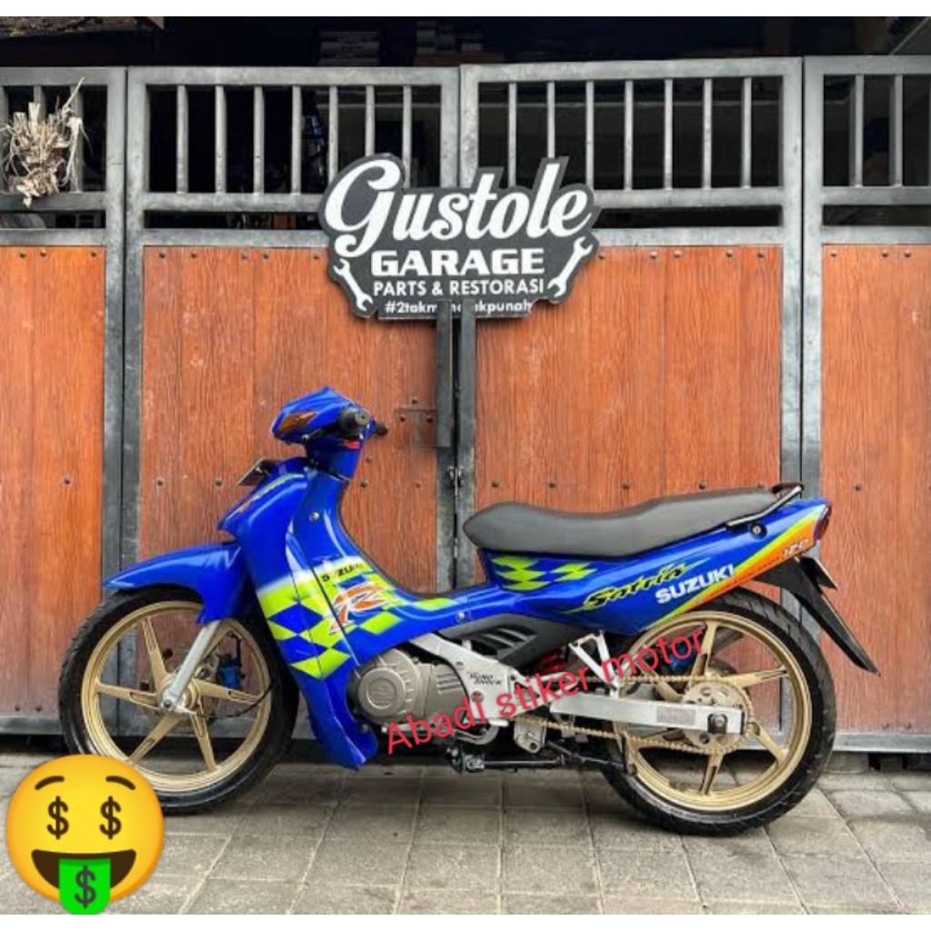Striping Lis Satria lumba Kenny Roberts biru 2003 Grade A seperti mirip Original
