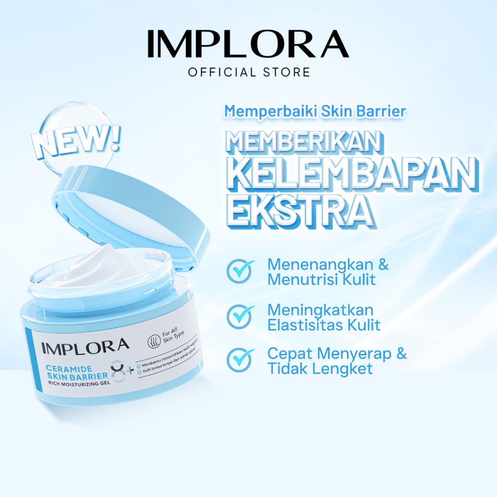 KG Implora Ceramide Skin Barrier Rich Moisturizing Gel For All Skin Type Jel Wajah Krim Cream