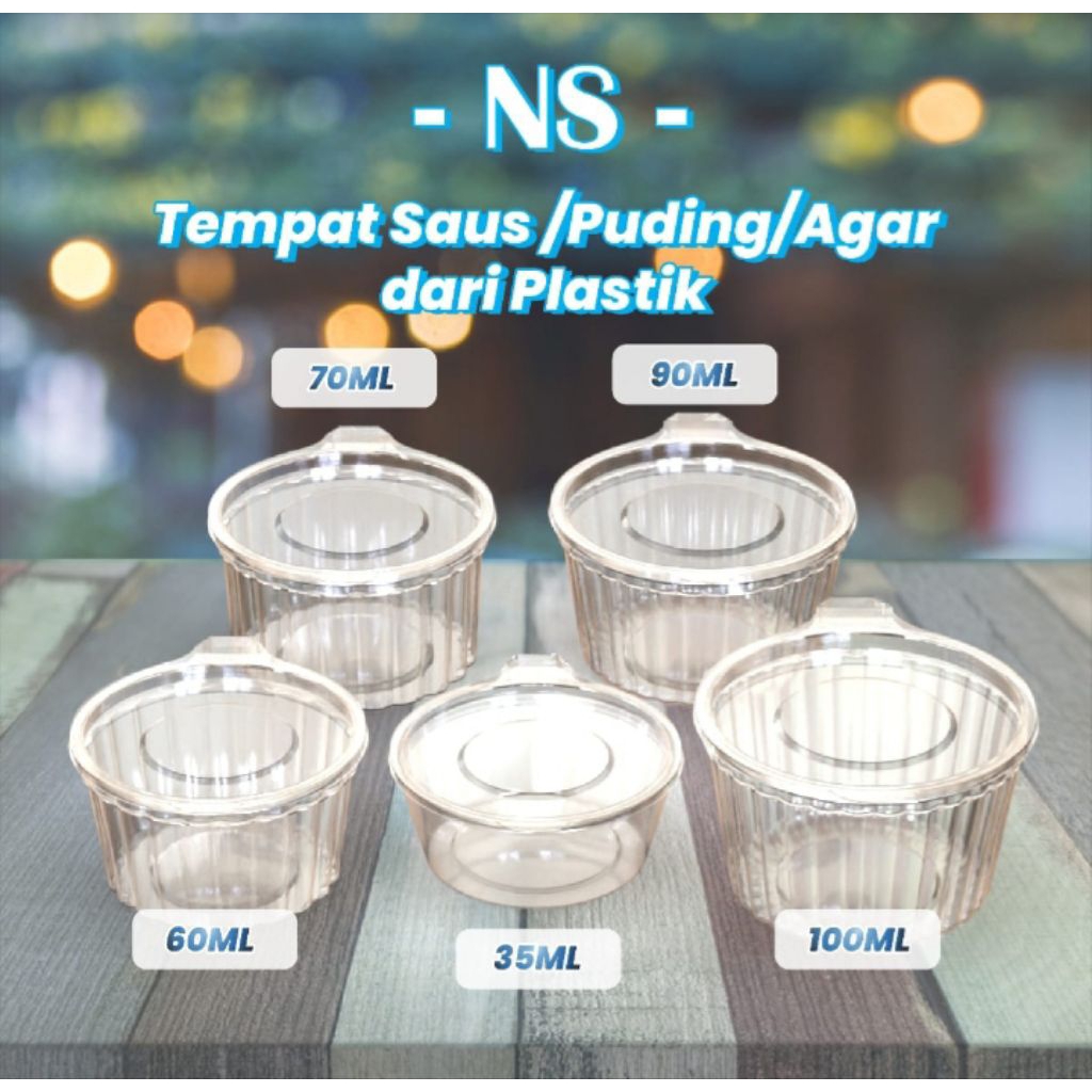 cup agar/jelly/saus/sambal tutup sambung isi 50pcs 60 ml&70 ml