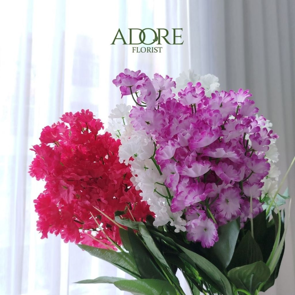Adore Florist || Cin7cbg - Bunga Hyacinth Artifisial/Bunga Hyacinth Palsu 7 Cabang